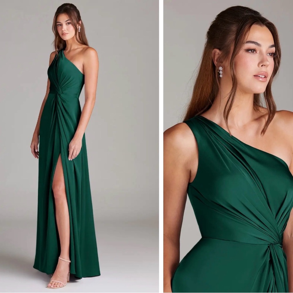 Azazie One-Shoulder Emerald Dress